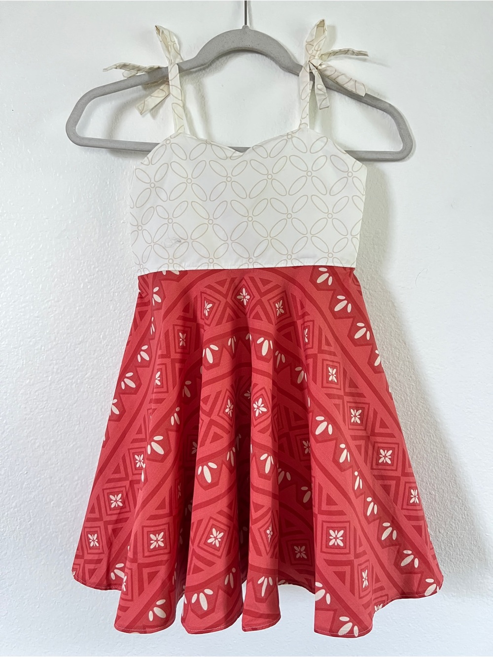 Girls Moana Inspired custom print dress
